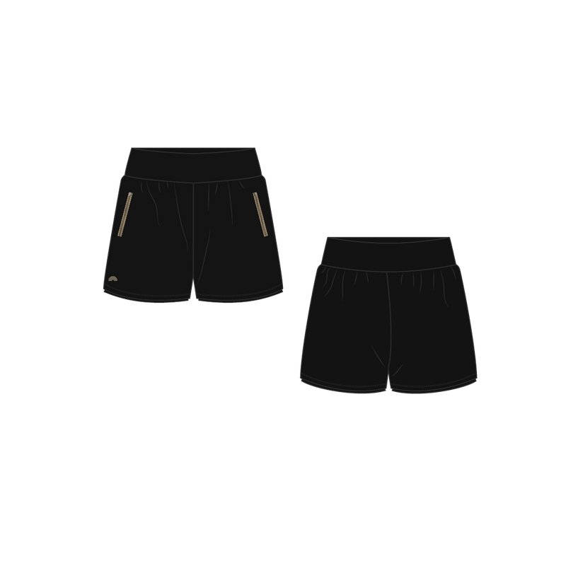 Florine Swim shorts design sketch — front and back view